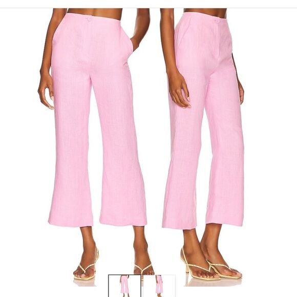 Nanushka Beata Pant Linen Pink Revolve Size Large - Picture 2 of 14